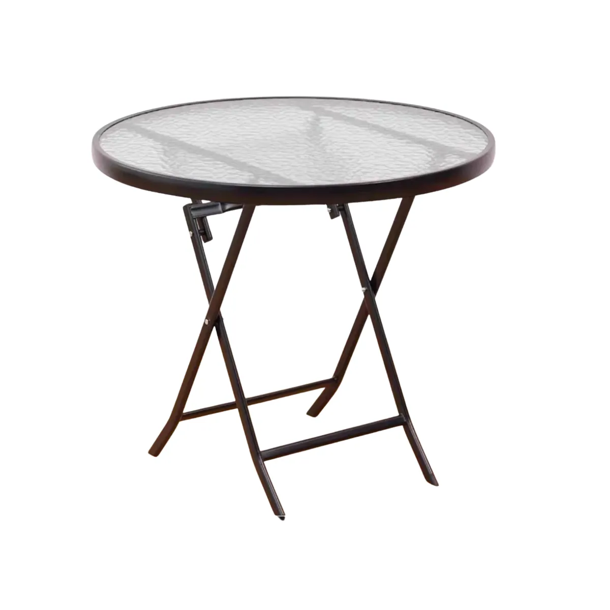 80×70cm Round Tempered Glass Outdoor Table-Patio & Garden Table