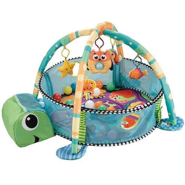 3 in 1 Baby Activity Gym and Ball Pit Play Mat, Turtle