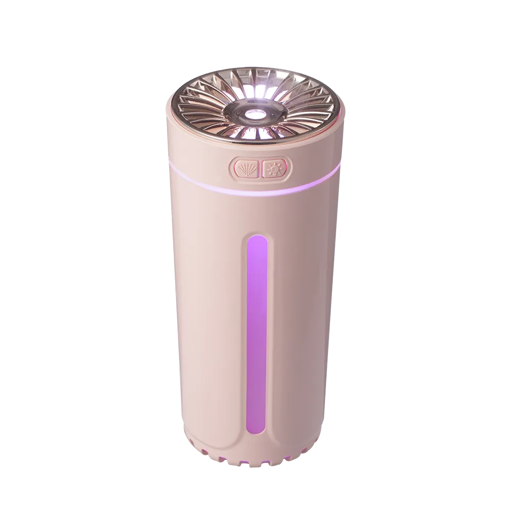 Mini Diffuser Humidifiers Cool Mist Air Humidifiers With Light - Pink