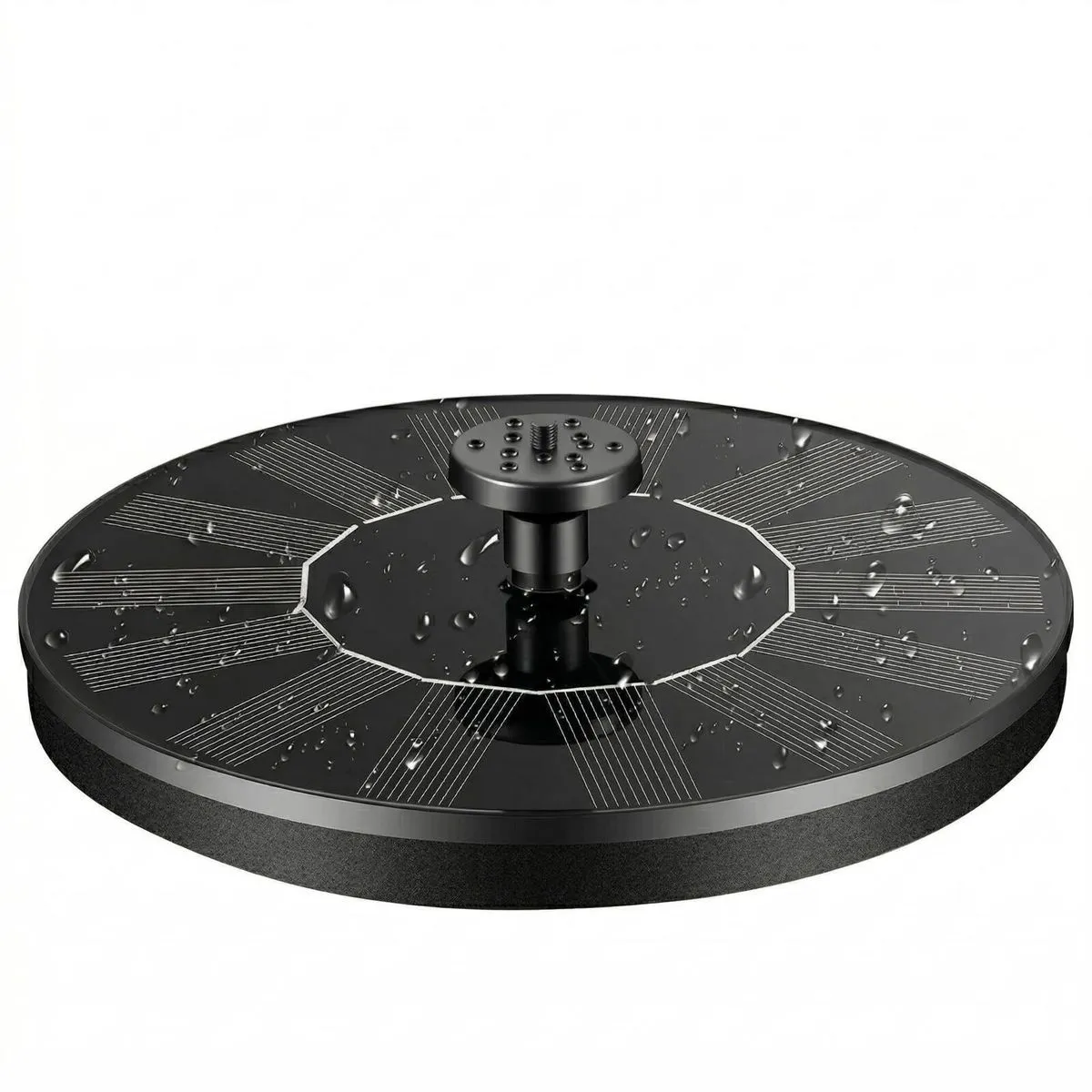 Solar Powered Bird Bath Fountain Pump - 1200mAh Battery & 6 Nozzles