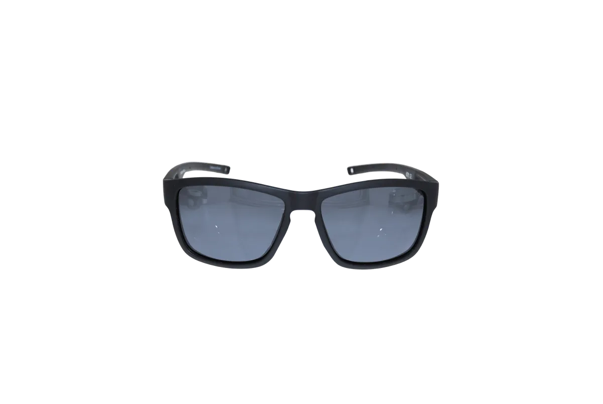 GetUp Rubberised Key Hole Sport Wrap Sunglasses - Black Rubber/Smoke Solid Lt Fm