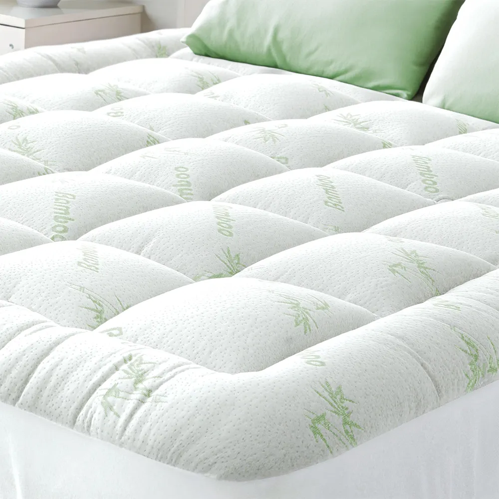 Topika Bamboo Mattress Topper Cooling Pillow Top Protector, 3 size Optional -  Queen