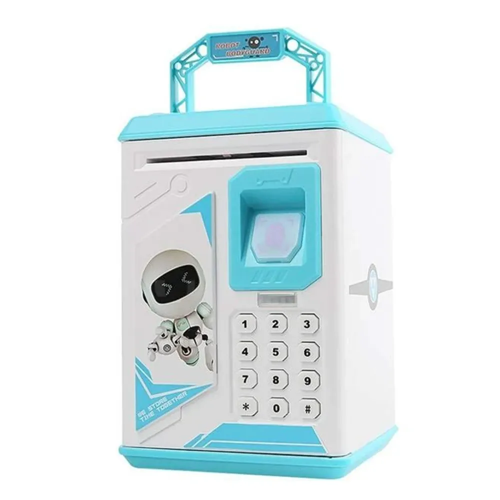 Kids Money Saving Box Electronic Fingerprint Unlock Toy - Blue