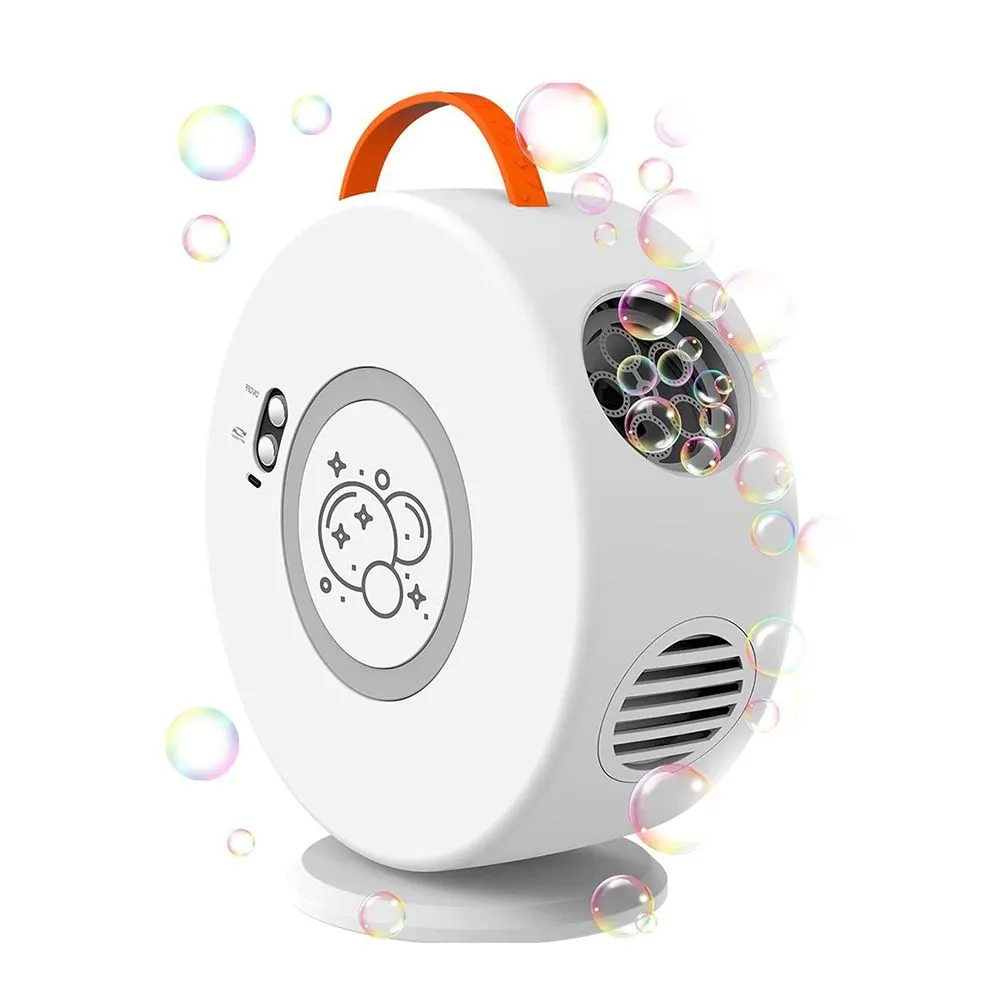 Bubble Machine for Kids Automatic Rotating 90 &360 Bubble Toy White