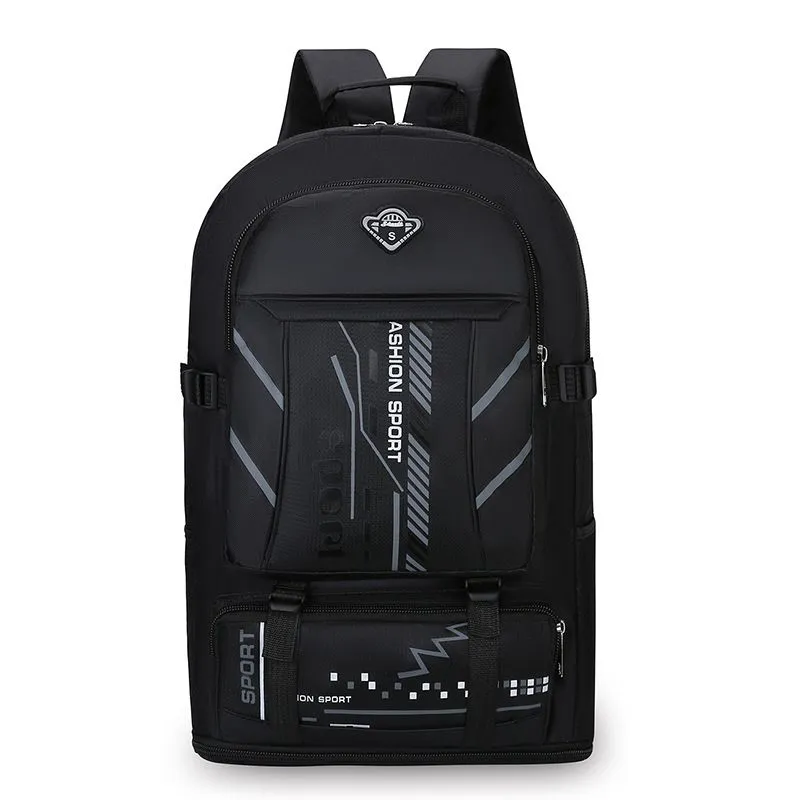 Durable Outdoor Backpack for Hiking Trekking, Lightweight Comfortable - Black