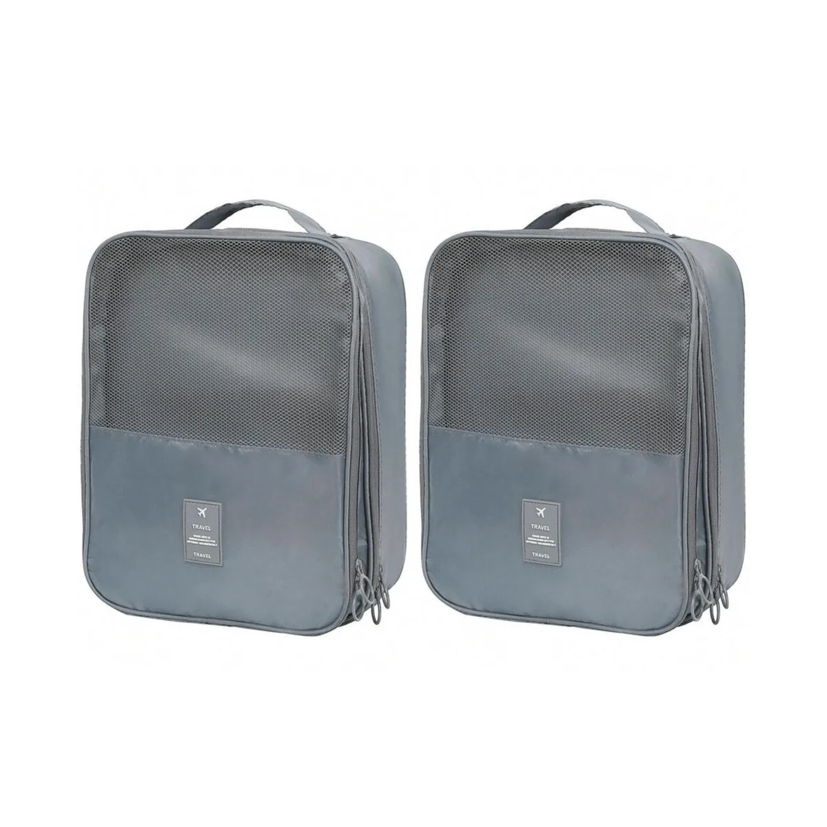 Multifunctional 3-Layer Shoe Travel Bag - 2 Pack - Grey