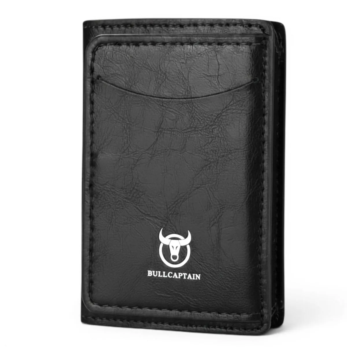 Bullcaptain Maverick RFID Blocking Men's Pop-Up Leather Wallet Black