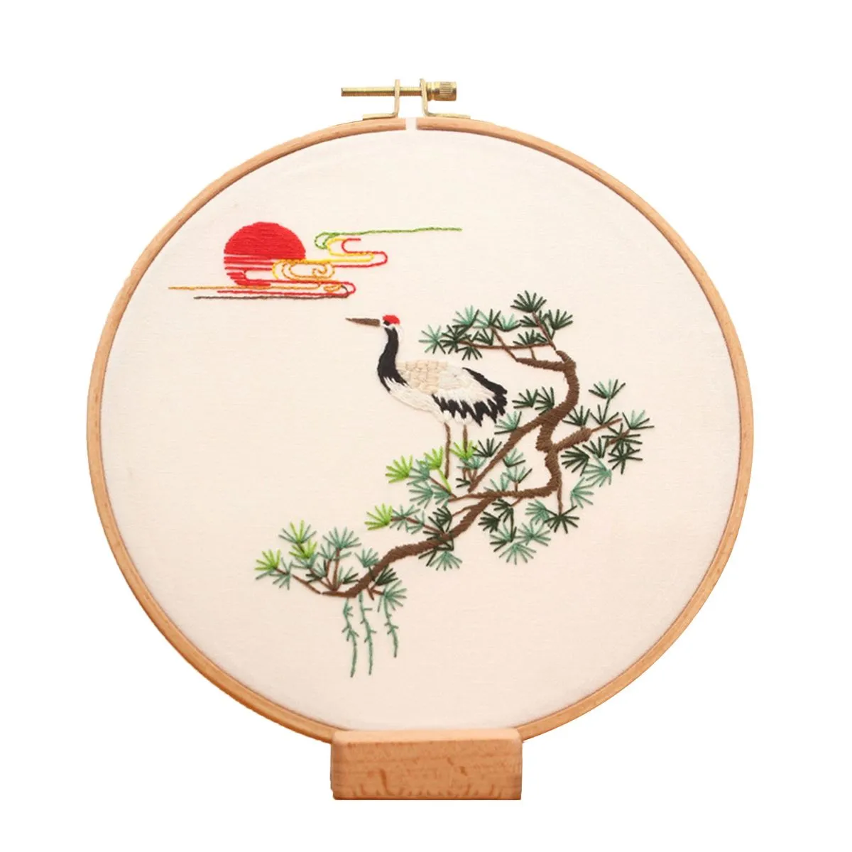 Cross stitch kit for beginners, Embroidery kit with embroidery cloth - Brown, Green