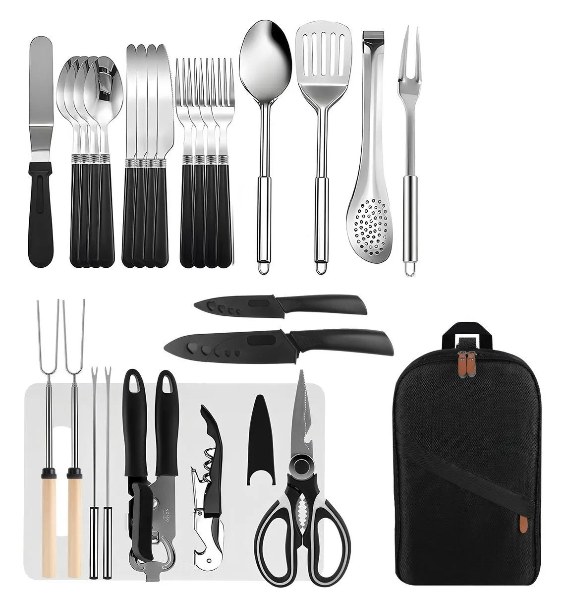 Portable Outdoor Cooking Utensil Set Camping BBQ Tools - 27 Piece