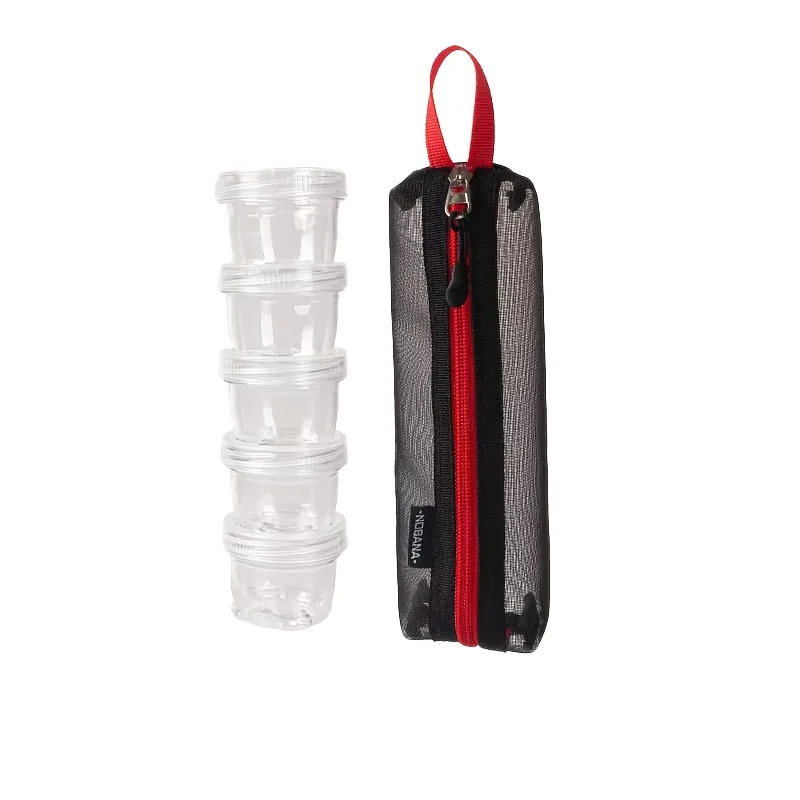 5 Pieces Camping Portable Spice Jars Condiment Containers