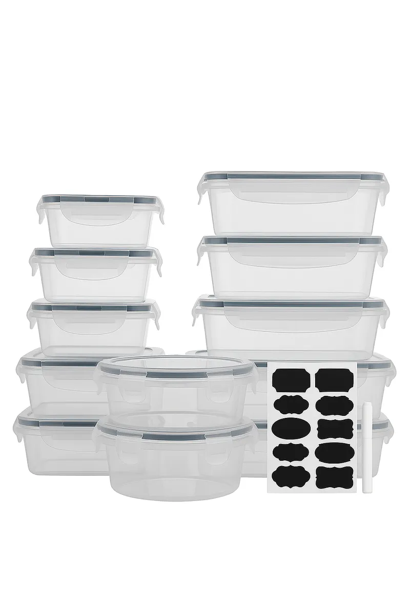 12-Pc Stackable Airtight Storage Containers - Kitchen & Meal Prep, BPA Free