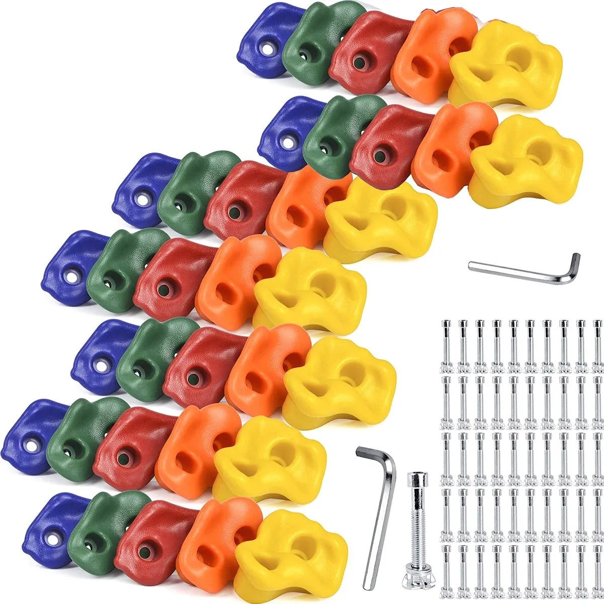 35 Pieces DIY Kids Rock Climbing Wall Holds Grips - with Wood Screws