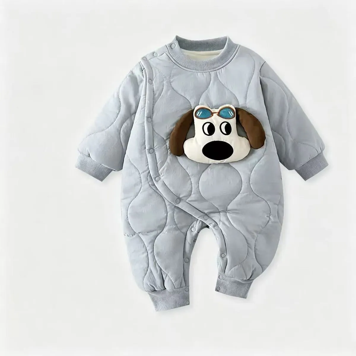 Quilted Baby Jumpsuit 3D Cartoon Bunny Dog Outfit Size 80 For 12-18 Months