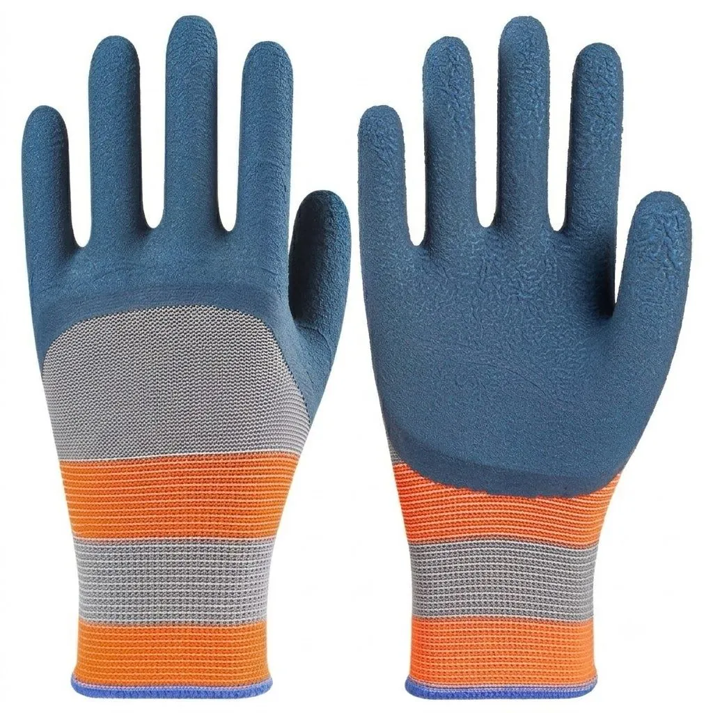 Rubber Coated Anti-Slip Work Gloves for Gardening and Handling - Blue