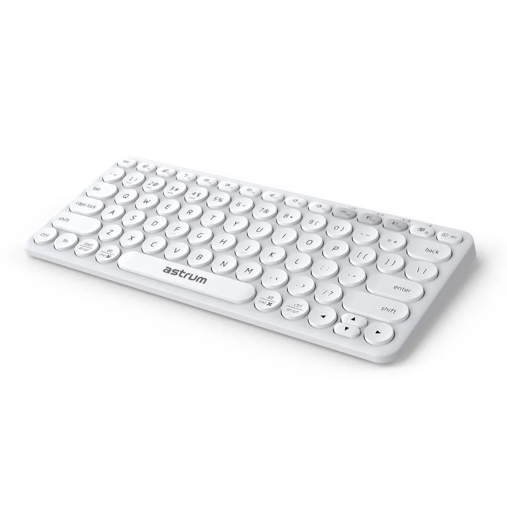 Astrum Multi-Device Dual Mode Bluetooth, Wireless Silent Keyboard - KT200 - White