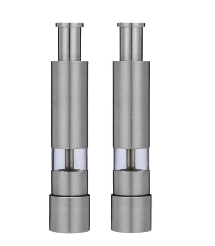 Stainless Steel Salt And Pepper Grinders - Set Of 2