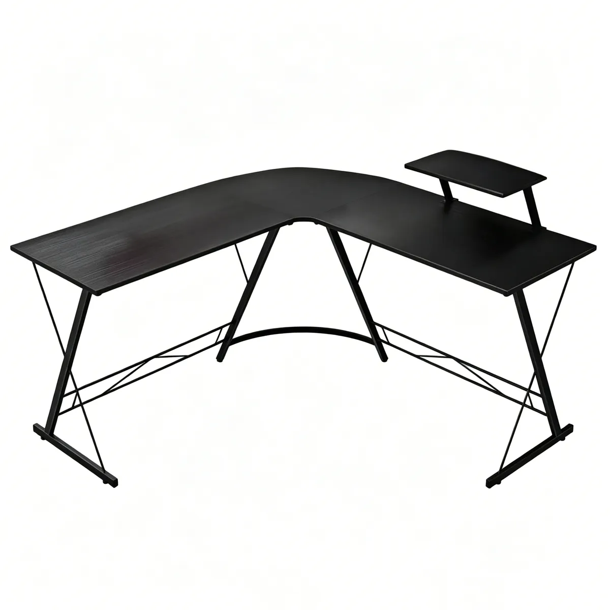 L-Shaped Gaming Desk Workstation Computer Table Corner Table - Black
