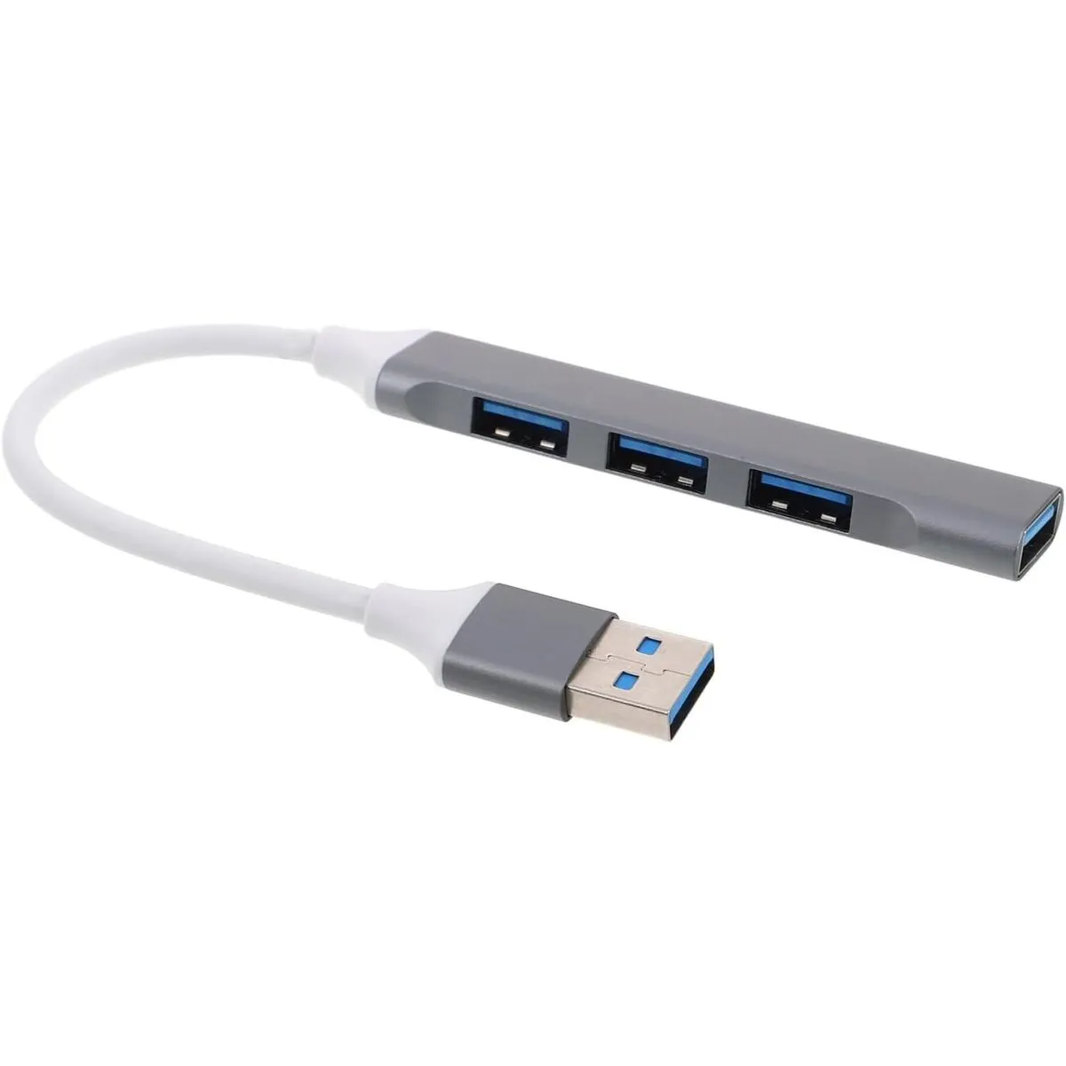 Dark Gray USB Multiport Hub, Compatible with Laptops & Desktop Computers