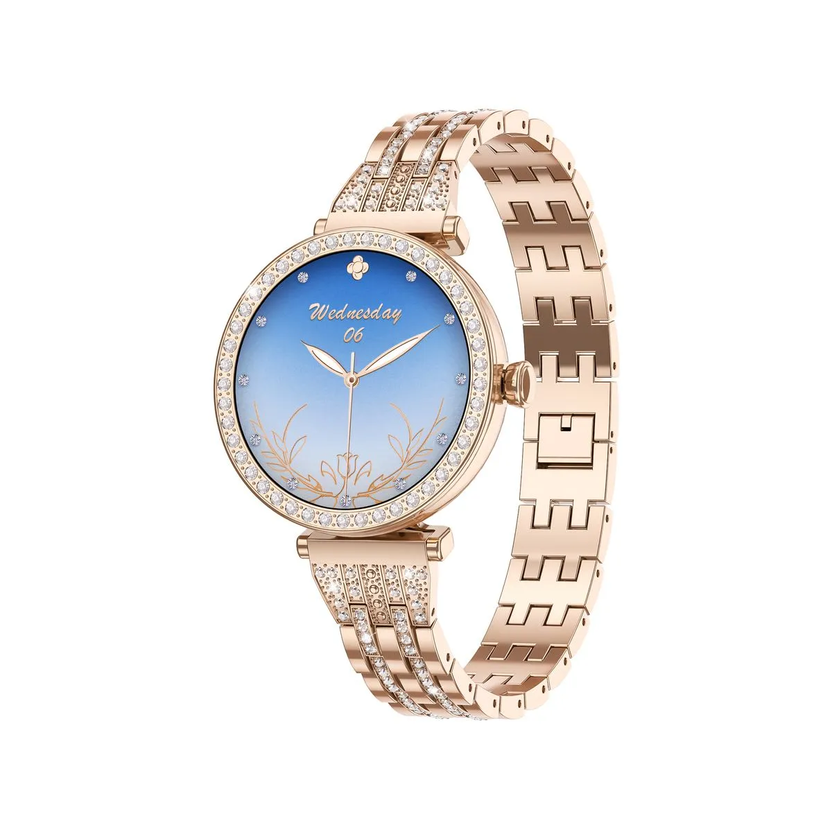 LC602 AMOLED Elegant Crystal Bezel Smartwatch for Women - Gold