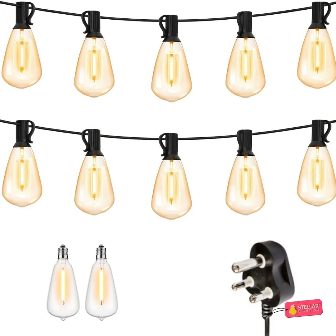 Stellar Lighting 25 Vintage LED Bulbs String Light - 10m Outdoor Garden