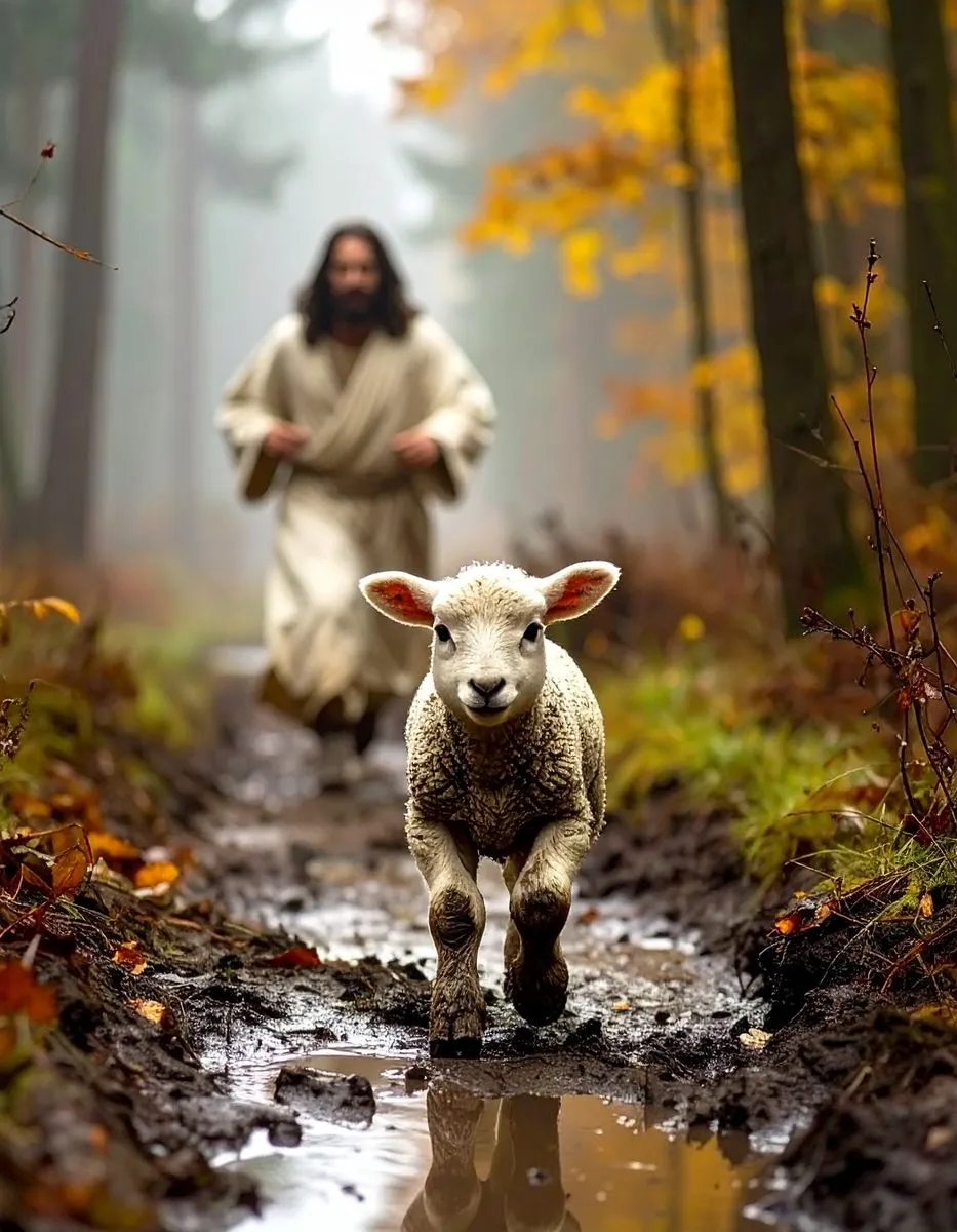 Canvas Art Ready to Hang Art on Wall Contemporary Art - Jesus and Lost lamb