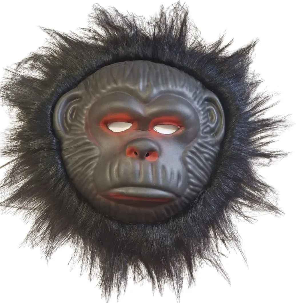 Monkey Animal Mask with Fur - Foam Costume Mask