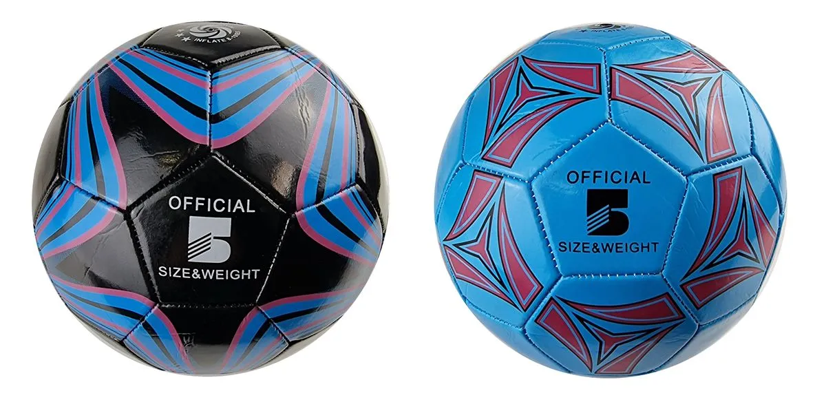Kids' Soccer Ball - 2-Piece - BLACK AND BLUE
