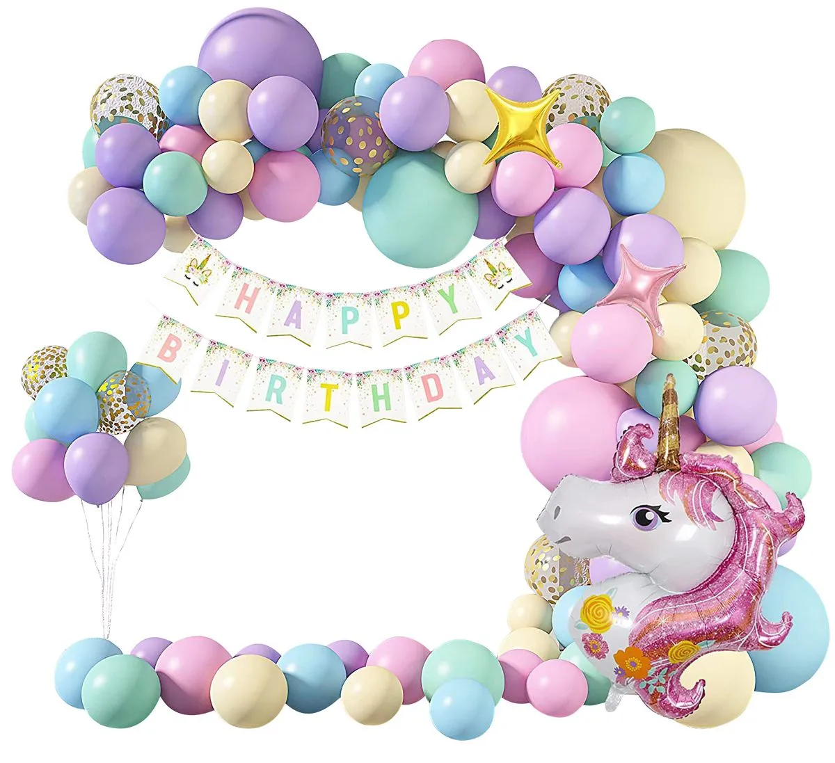 Birthday Party Decoration DIY Balloon Arch Kit - Shimmer & Confetti Unicorn