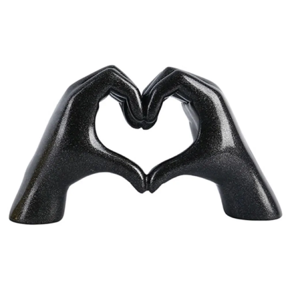 Home Decor Gift Nordic Love Heart Hands Ornament (15x25cm) - Black