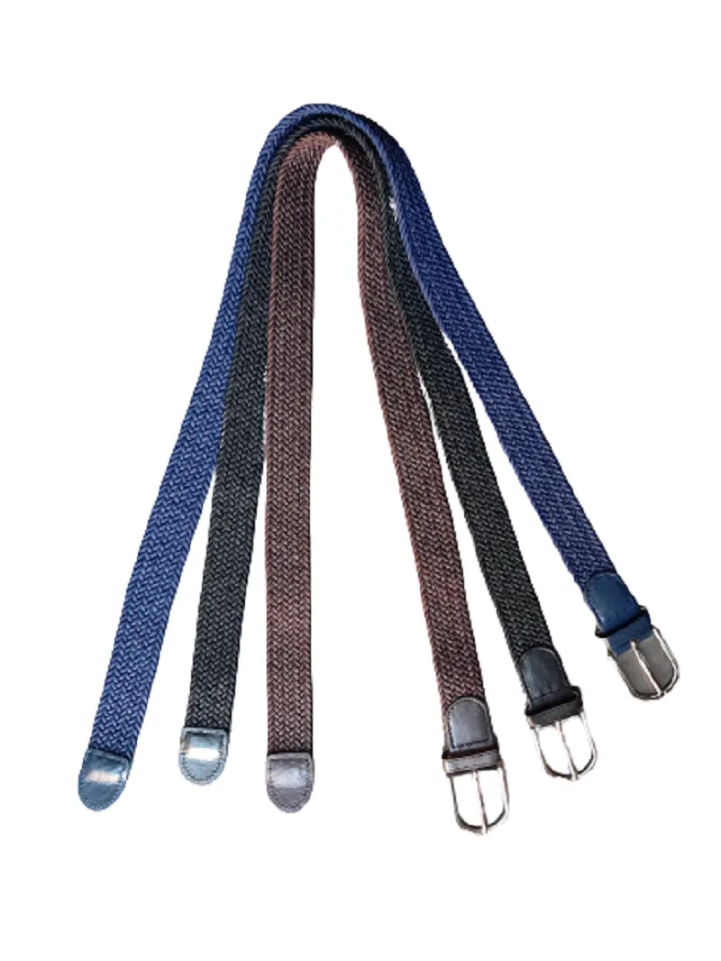 Mr Belt - Ladies Weave Belts (3 Belts - Black, Blue & Brown)