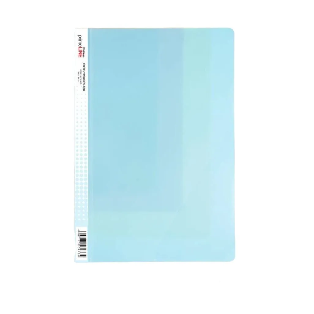 Primeline Poly Propylene Quotation Folder W432 (Each) -Light Blue x 5