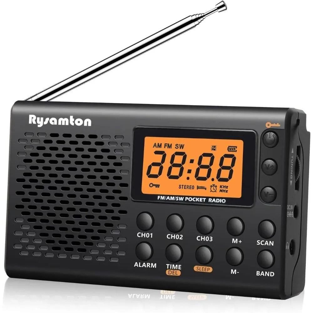 Portable AM / FM / Shortwave Radio, Batteries Operated Pocket Radios, Large