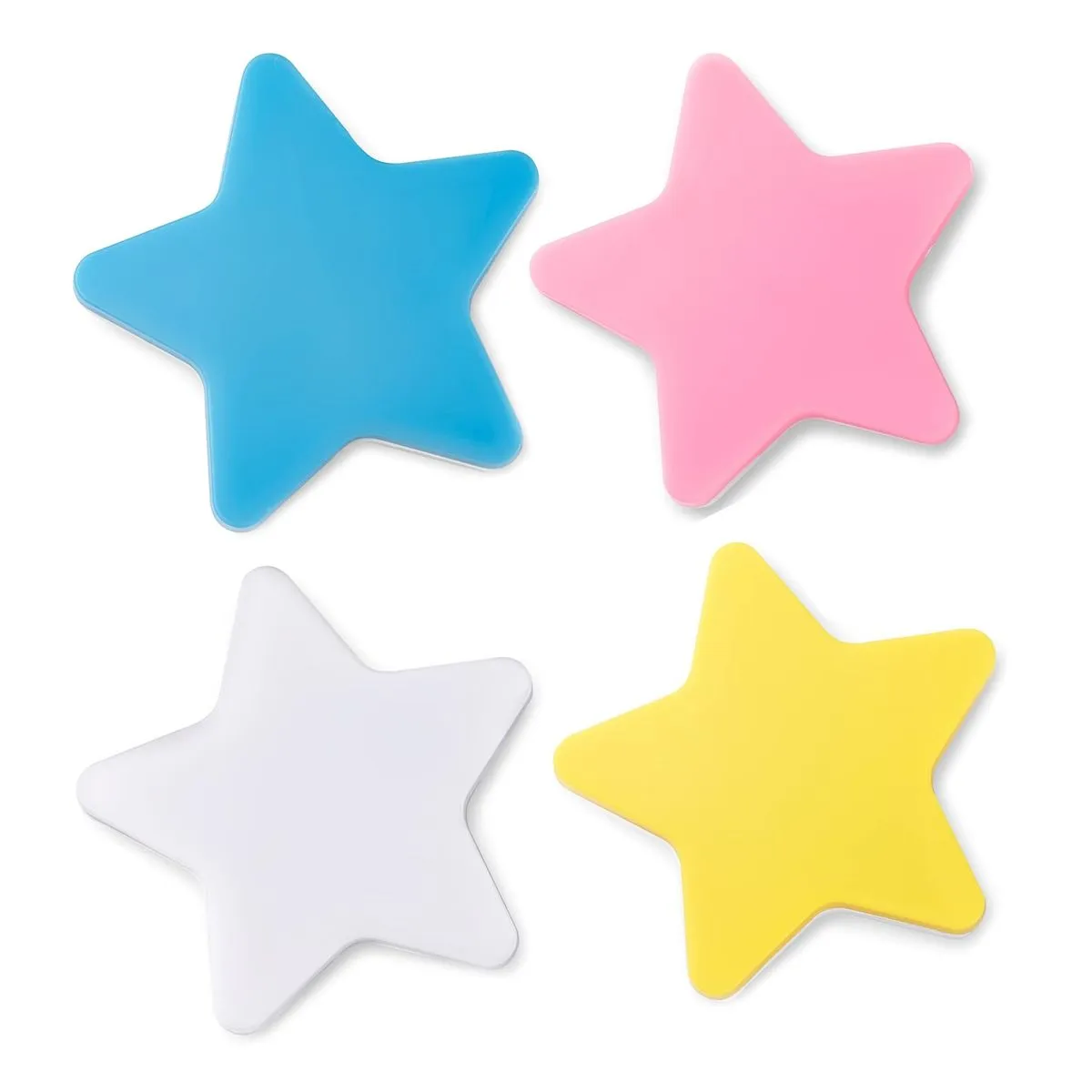 4 Pcs Night Lights Plug into Wall for Kids Star Light Shaped Lamp Sensor - Blue\Pink\White\Yellow
