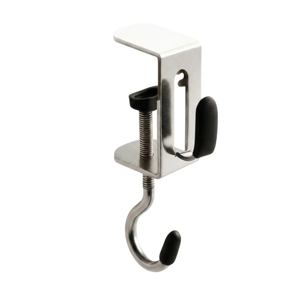 10 Pack - Clamp-On Table Hook Hanger - Silver