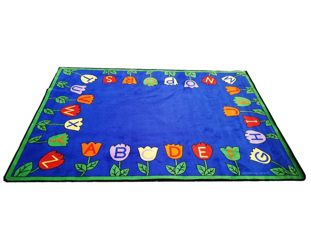 Learning Classroom Carpets - Tulips Alphabet Garden - Rectangle - 257x178cm