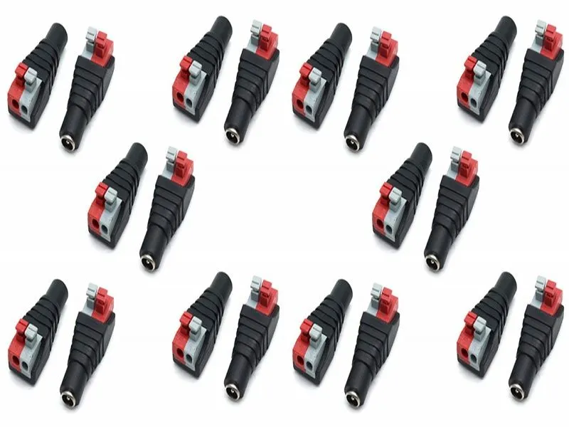 DC Female Power Jack Adapters for CCTV and LED Strips (Pack of 20)