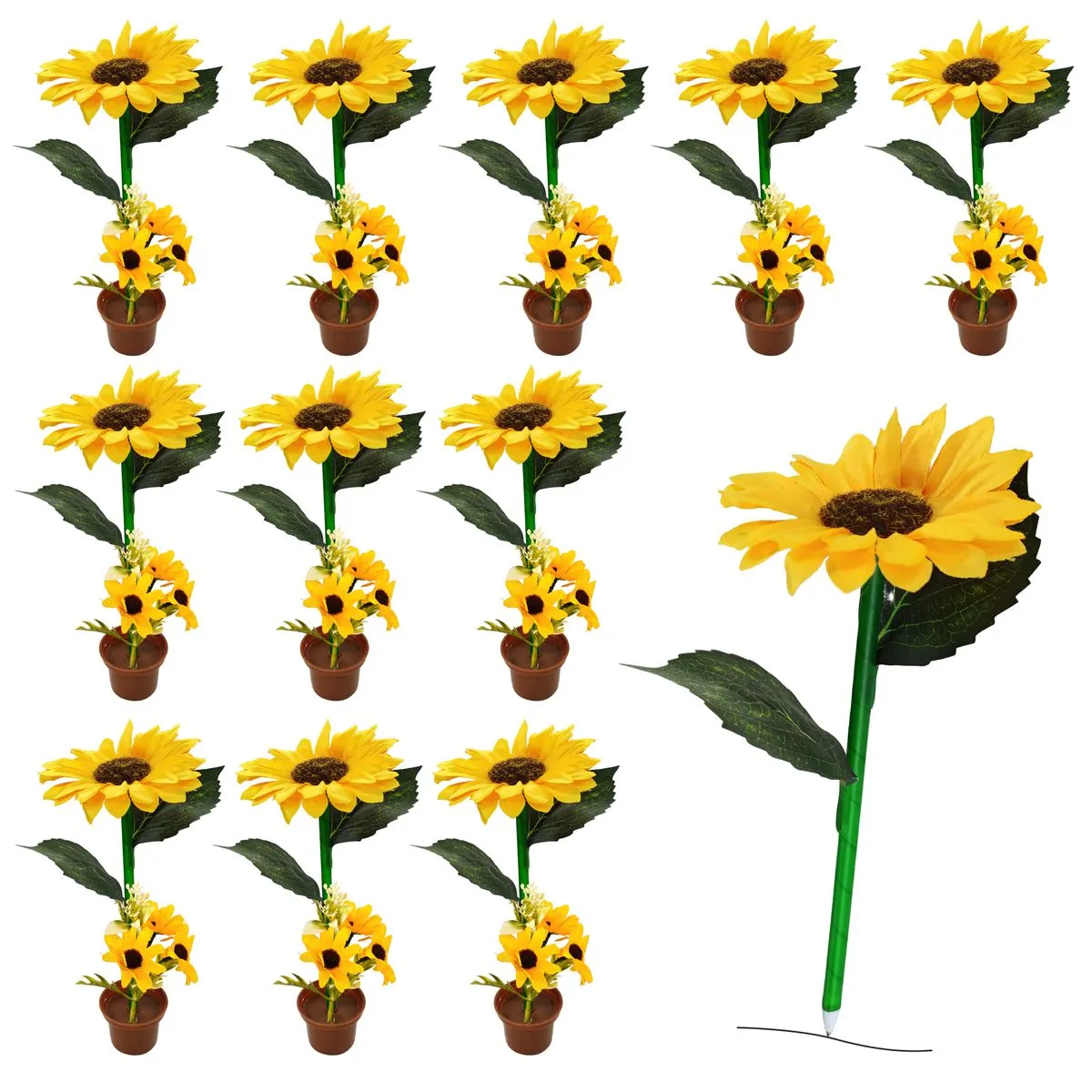 12Pcs Flower Pens Artificial Valentines Rose Pens Ball Point Writing Pen - Black