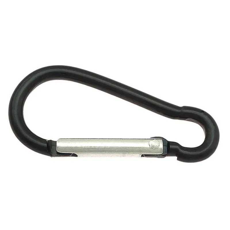 Stainless Steel 70mm Snap Hook Carabiner - Black