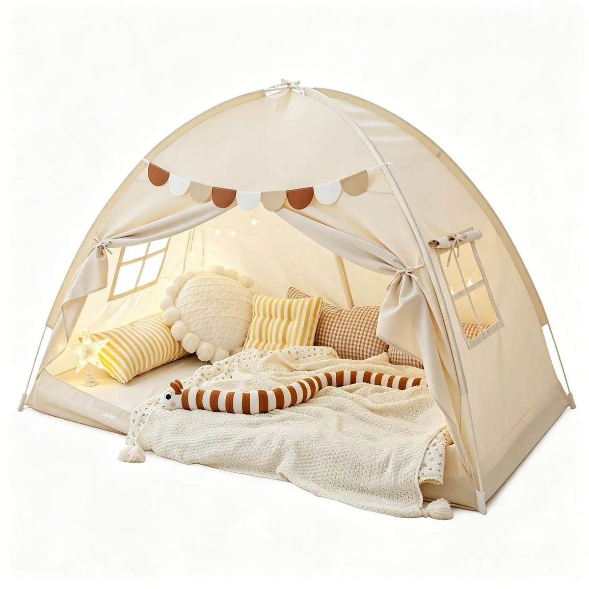 Twin Bed Toddler Canopy Bed Kids Tents Indoor Dream Playhouse Tent on Bed