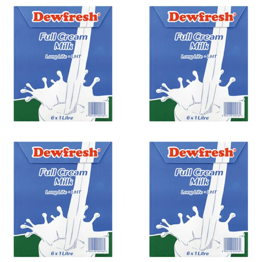 Dewfresh UHT Full Cream Milk - 1L x 24 Bulk Pack