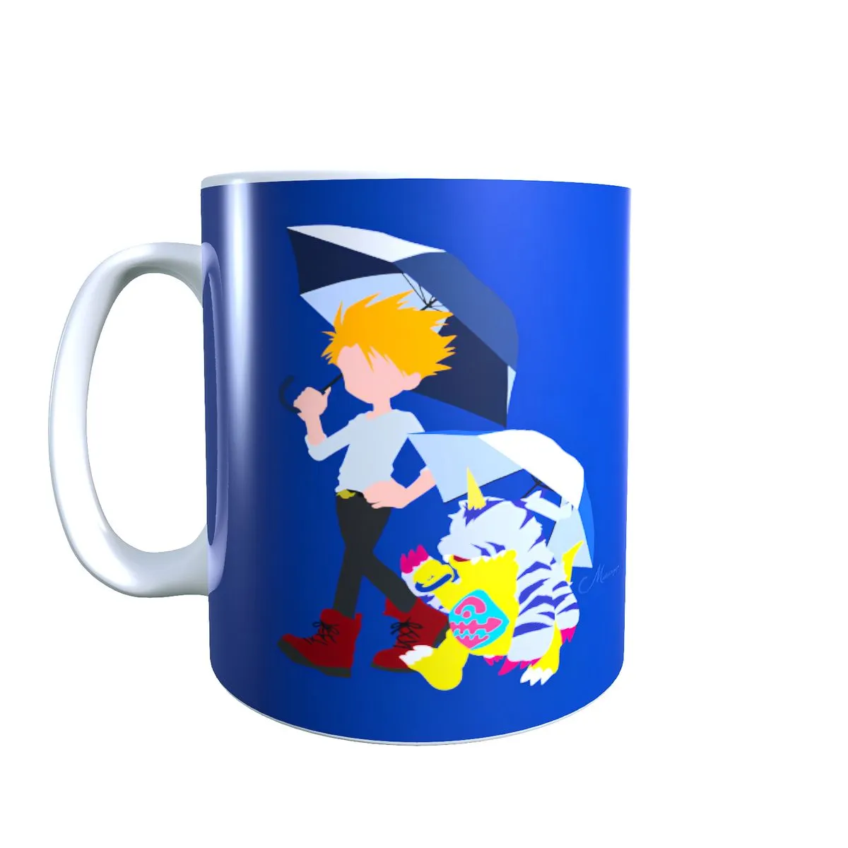 Matt & Gabumon Raining - Digimon Themed Coffee Mug