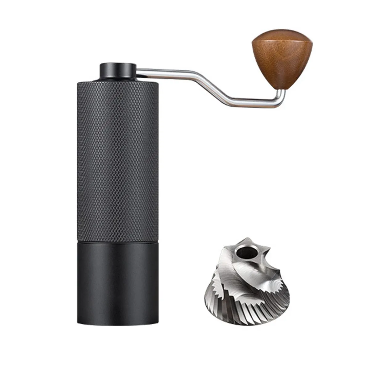 Manual Coffee Grinder with Adjustable Stainless Steel Conical Burr, Regular - Black