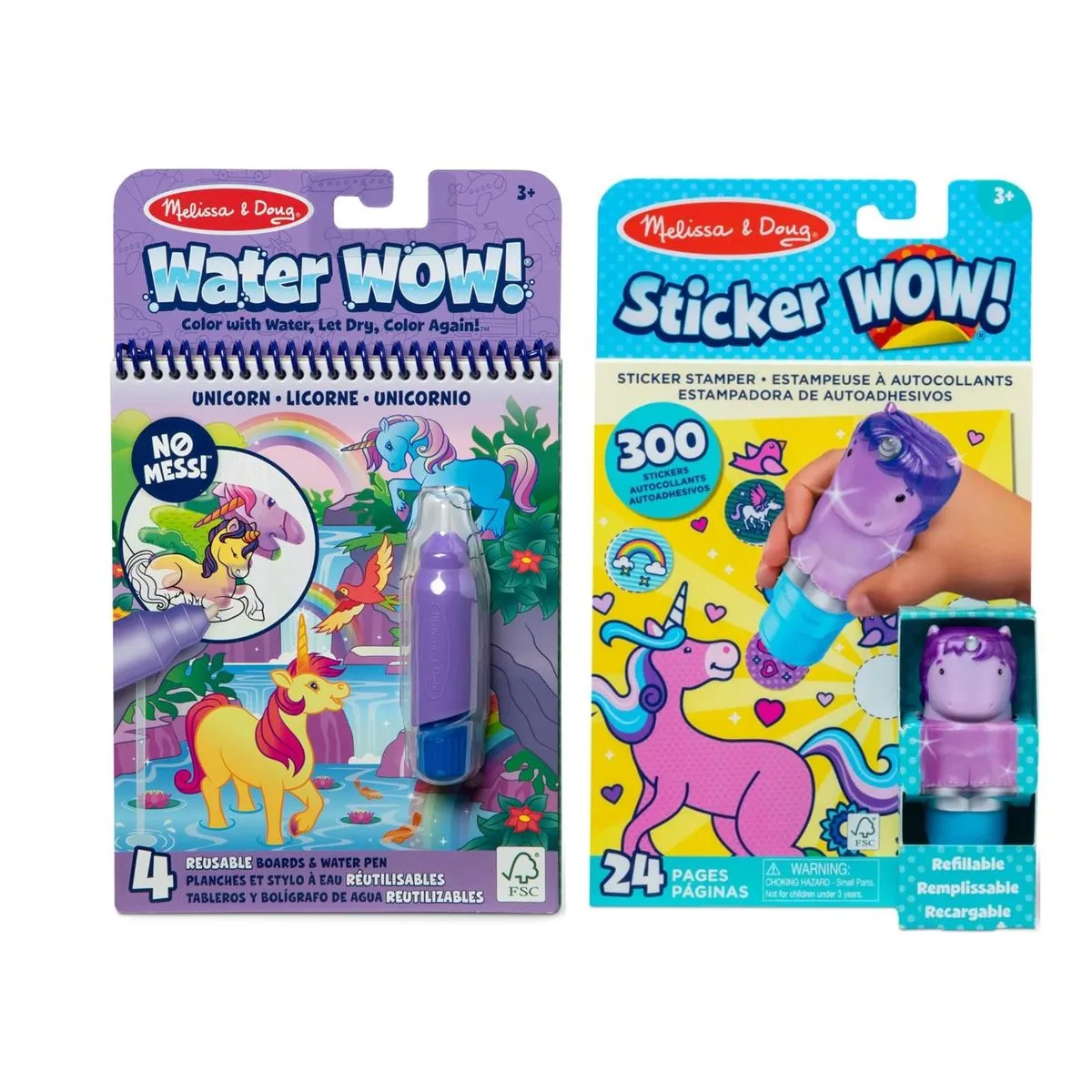 Melissa & Doug Unicorn Magical Playtime Duo: Water Wow! & Sticker WOW!