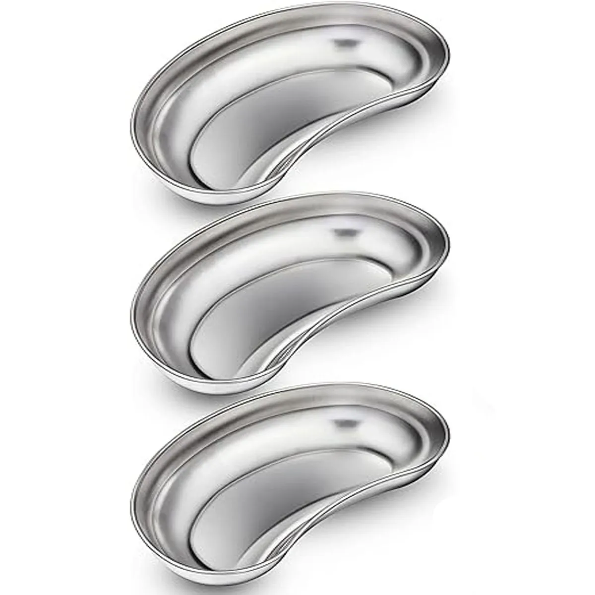 3 Pieces Kidney Sterilisation Tray Kidney Bowl Basin Surgical Trays-22.5cm