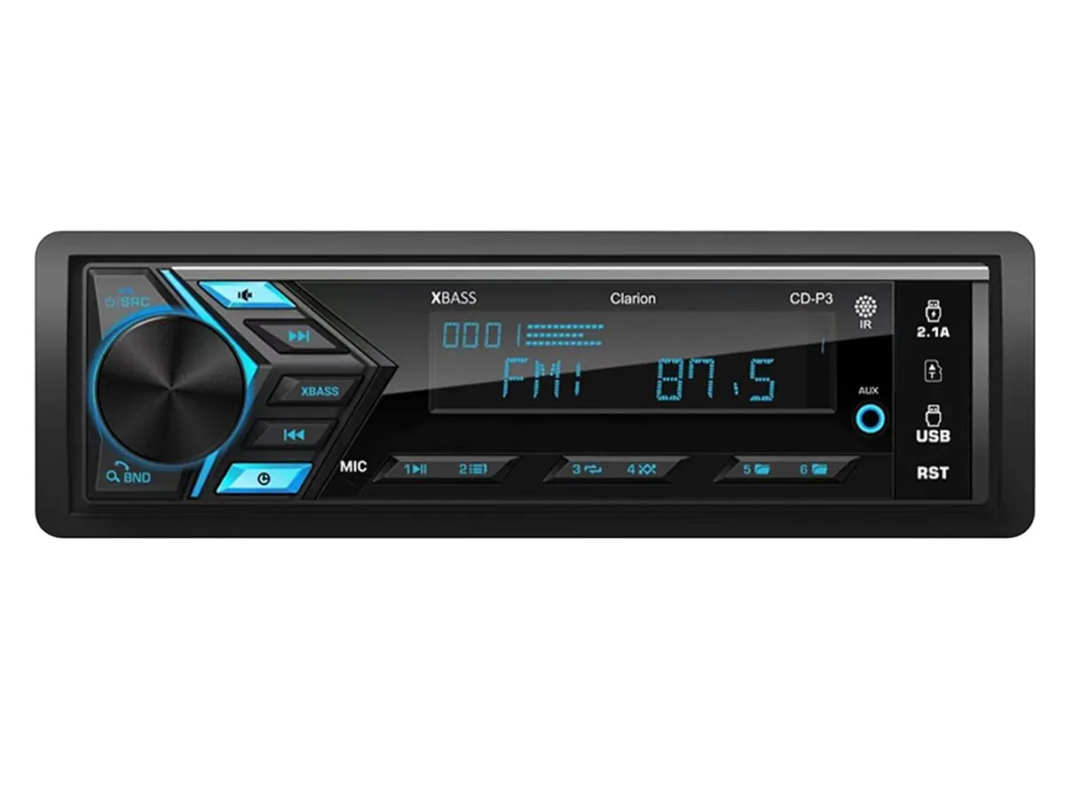 Clarion CD-P3 Single Din Bluetooth Car Media Player - Universal