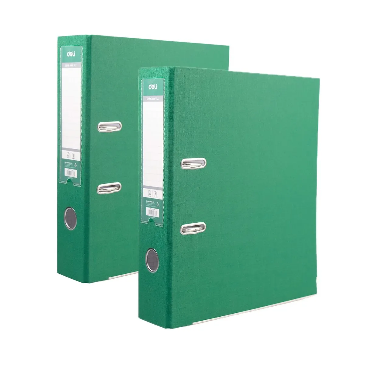 Deli Lever Arch File A4 76mm Metal Protective Rail - 2 pack - Green