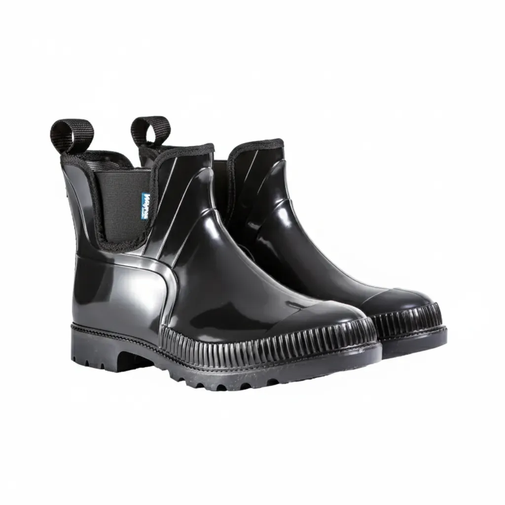 Wayne Gumboots Men's Chelsea Black Knee-Length Waterproof Boots