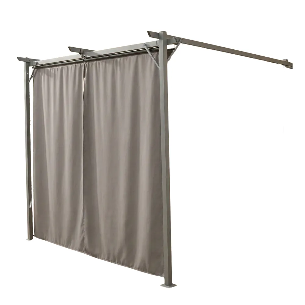 Sunridge Wall Mounted Pergola with Awnings - 3x2.7m - Grey - Finery