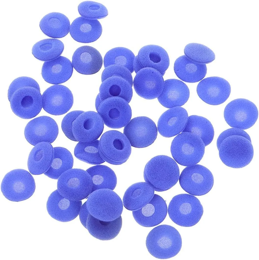 100 Pieces Blue Sponge Replacement Covers for Earbuds Headphones Soft
