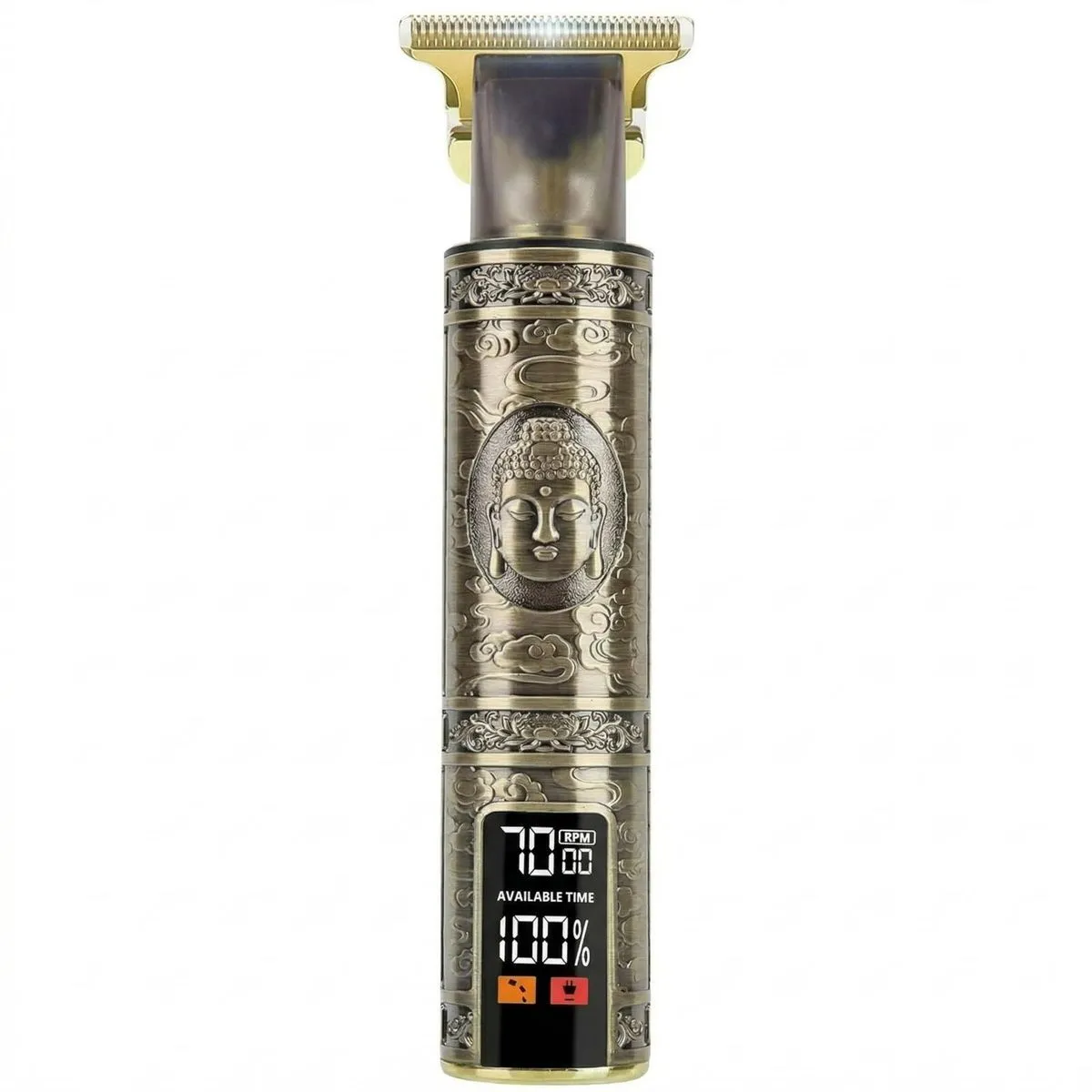 Professional Men's Hair Clipper & Beard Trimmer - LCD Display - Gold